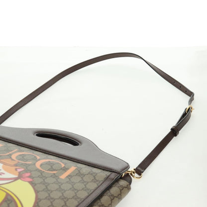 Gucci Cut Out Handle Tote Printed GG Coated Canvas, Beige, Canvas, Tote Bag