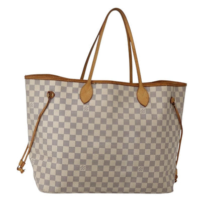Louis Vuitton Neverfull Tote Damier azur, WHITE, CANVAS, Tote bag