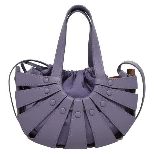 Bottega Veneta Shell Bag Leather, Purple, Leather, Shoulder Bag