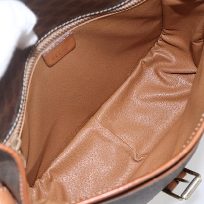 Celine Macadam Shoulder Bag PVC Leather, BROWN, PVC, Shoulder bag