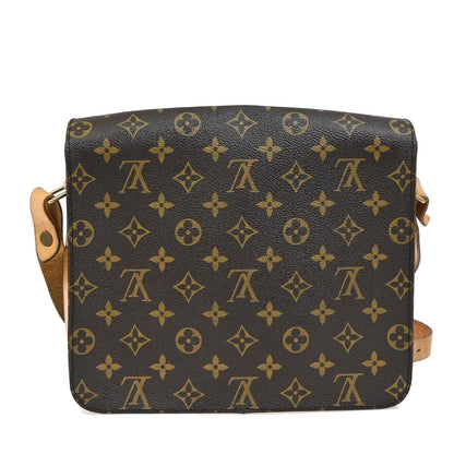 Louis Vuitton Cartouchiere Handbag Monogram Canvas, BROWN, LEATHER, Shoulder bag