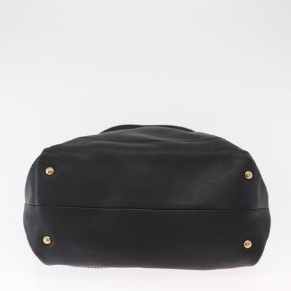 Salvatore Ferragamo W Chain Tote Leather, BLACK, LEATHER, Tote bag
