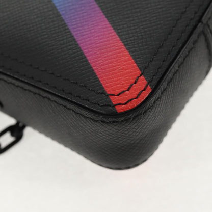 Louis Vuitton Danube Messenger Bag Rainbow Taiga Leather, BLACK, LEATHER, Crossbody bag