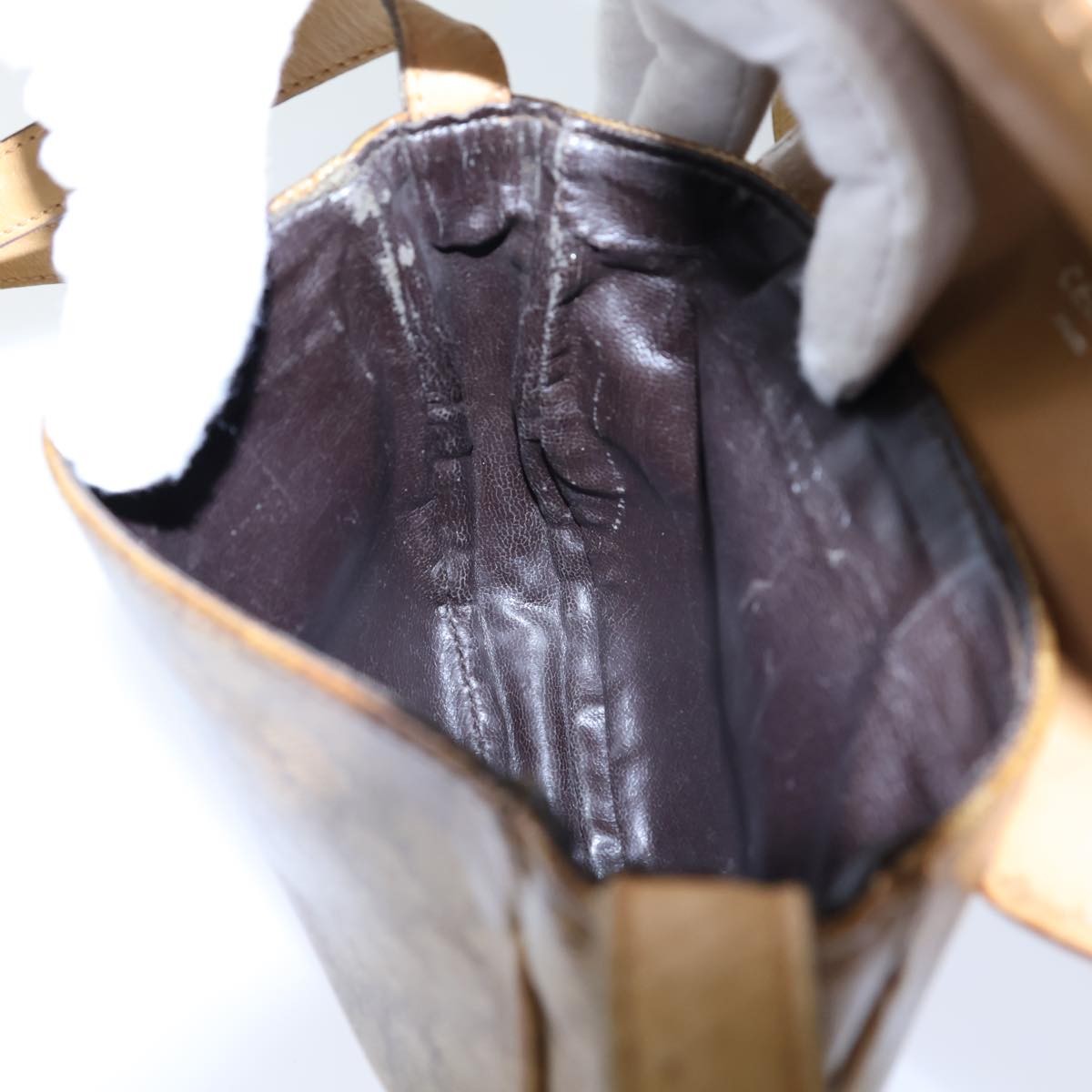 Celine Macadam Shoulder Bag Leather, BEIGE, CANVAS, Shoulder bag