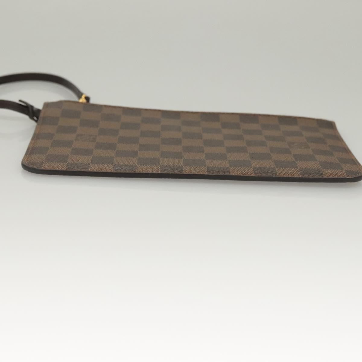 Louis Vuitton Neverfull Pochette Damier, BROWN, CANVAS, Tote bag
