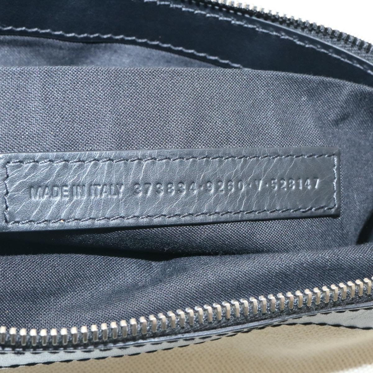 Balenciaga Navy Pochette Canvas and Leather, BEIGE, CANVAS, Clutche & pouche