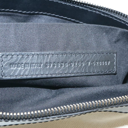 Balenciaga Navy Pochette Canvas and Leather, BEIGE, CANVAS, Clutche & pouche