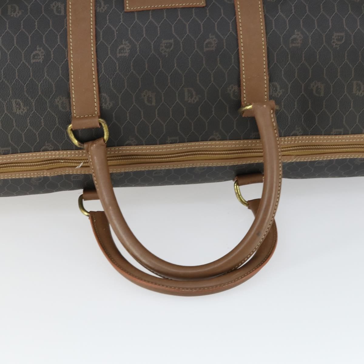 Christian Dior Vintage Honeycomb Boston bag Canvas and Leather, BLACK, CANVAS, Travel bag