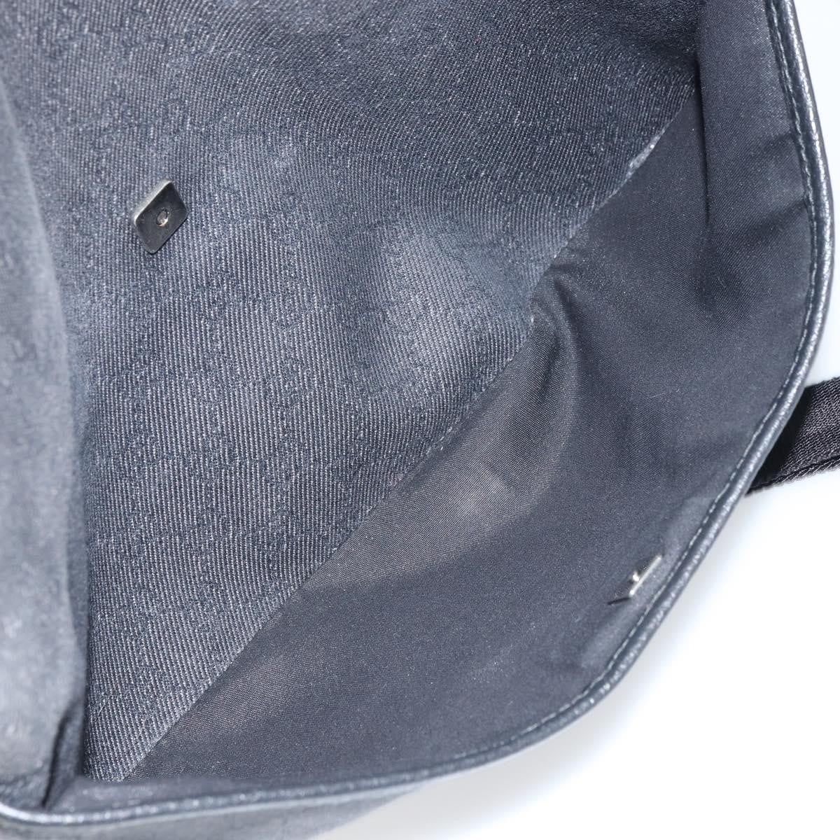 Gucci Zip Messenger Bag GG Denim, BLACK, CANVAS, Shoulder bag