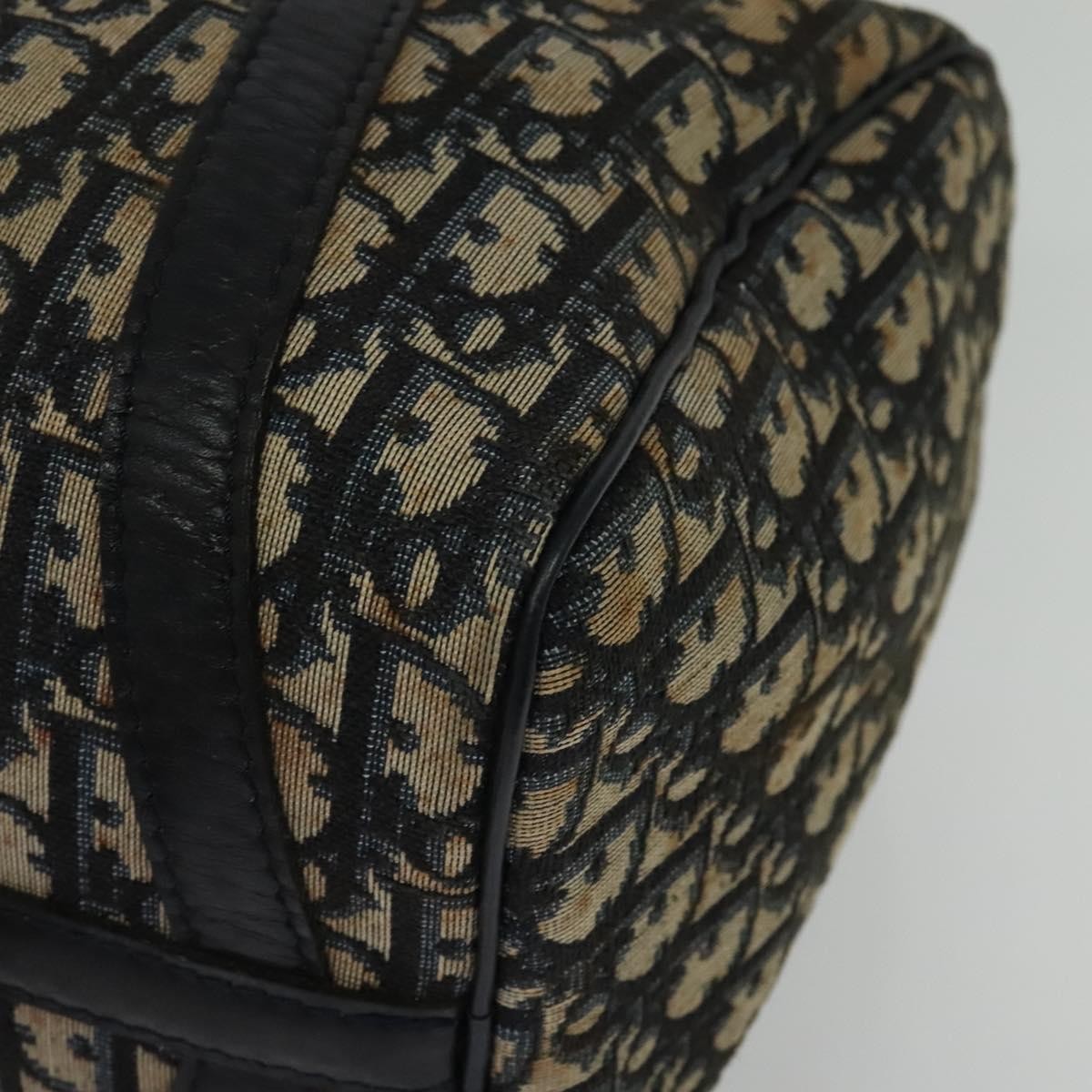 Christian Dior Vintage Trotter Boston Bag Diorissimo Canvas, NAVY, CANVAS, Handbag