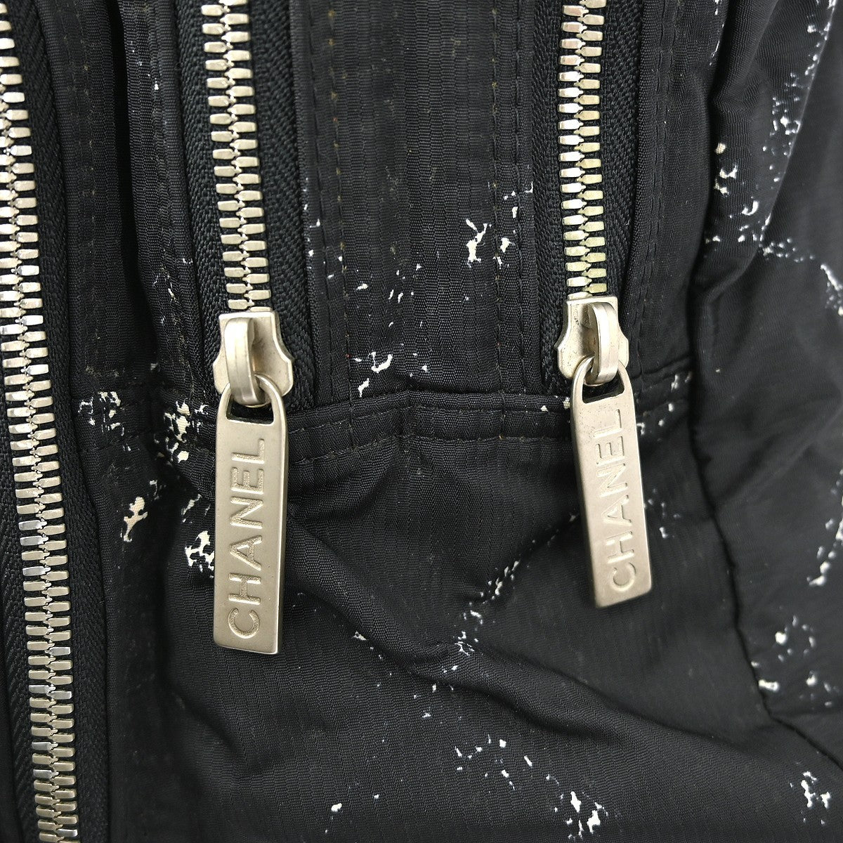 Chanel Travel Line Boston Bag Printed Nylon, BLACK, NYLON, Handbag