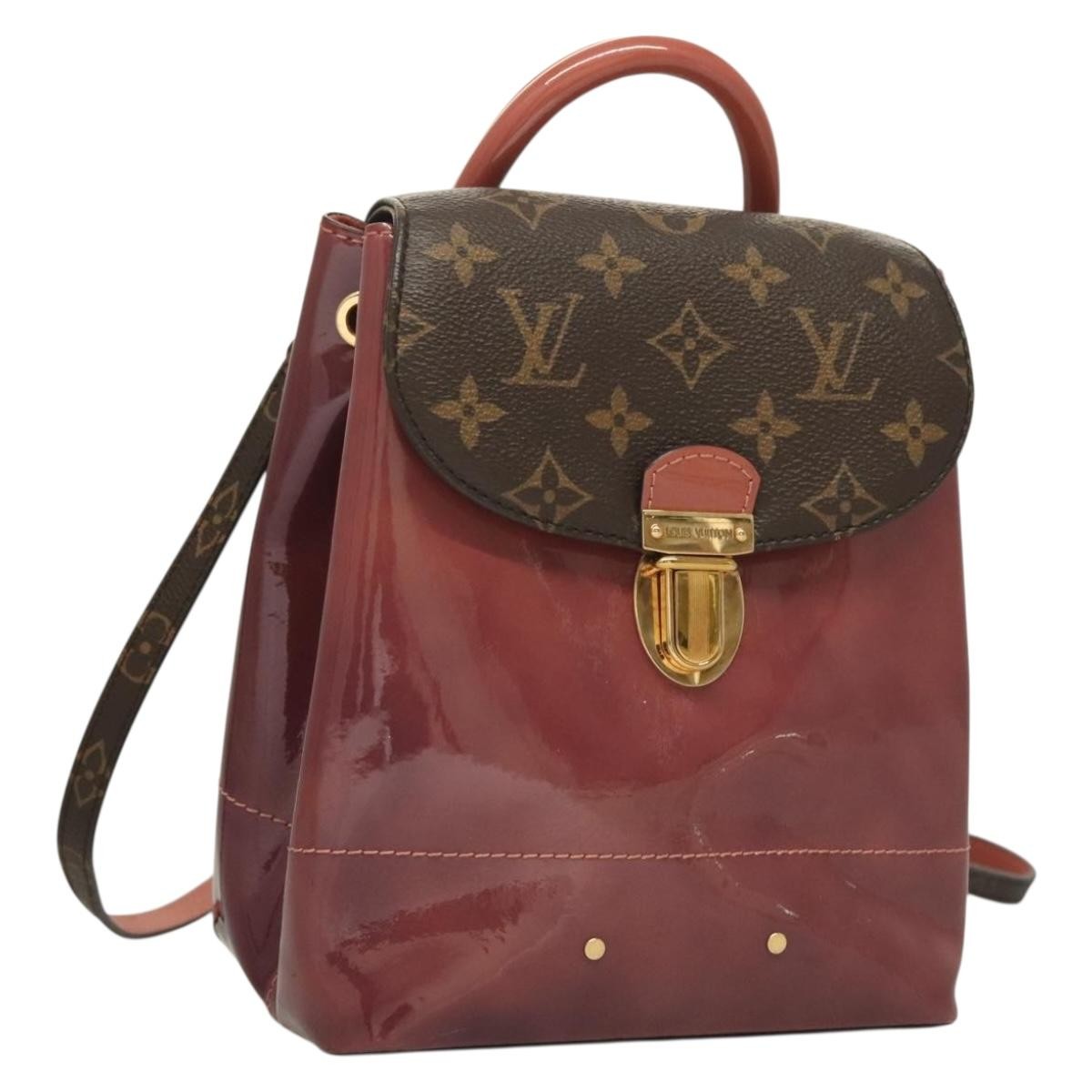 Louis Vuitton Hot Springs Backpack Vernis with Monogram Canvas, PINK, PATENT_LEATHER, Backpack