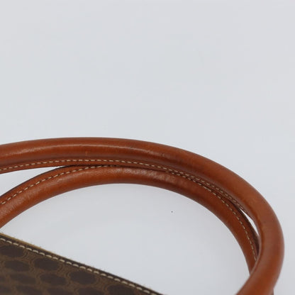 Celine Macadam Handbag Macadam with leather, BROWN, PVC,CANVAS, Handbag