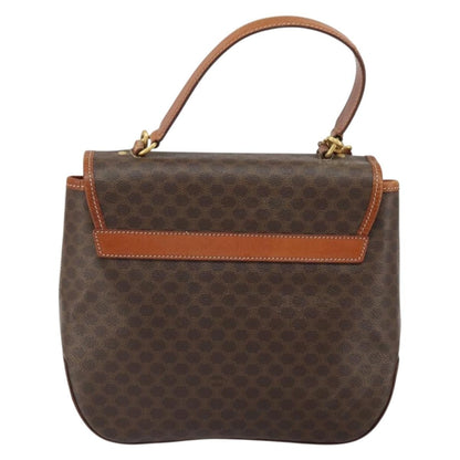 Celine Vintage Macadam Handbag Canvas and Leather, BROWN, CANVAS, Handbag