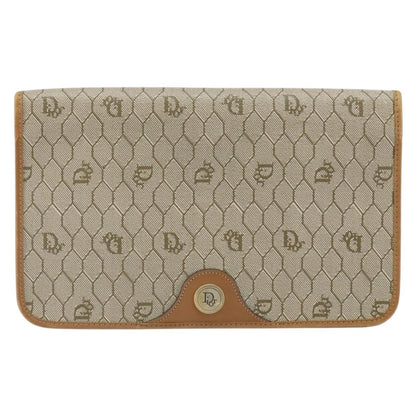 Christian Dior Vintage honeycomb clutch Canvas, BEIGE, CANVAS, Clutche & pouche