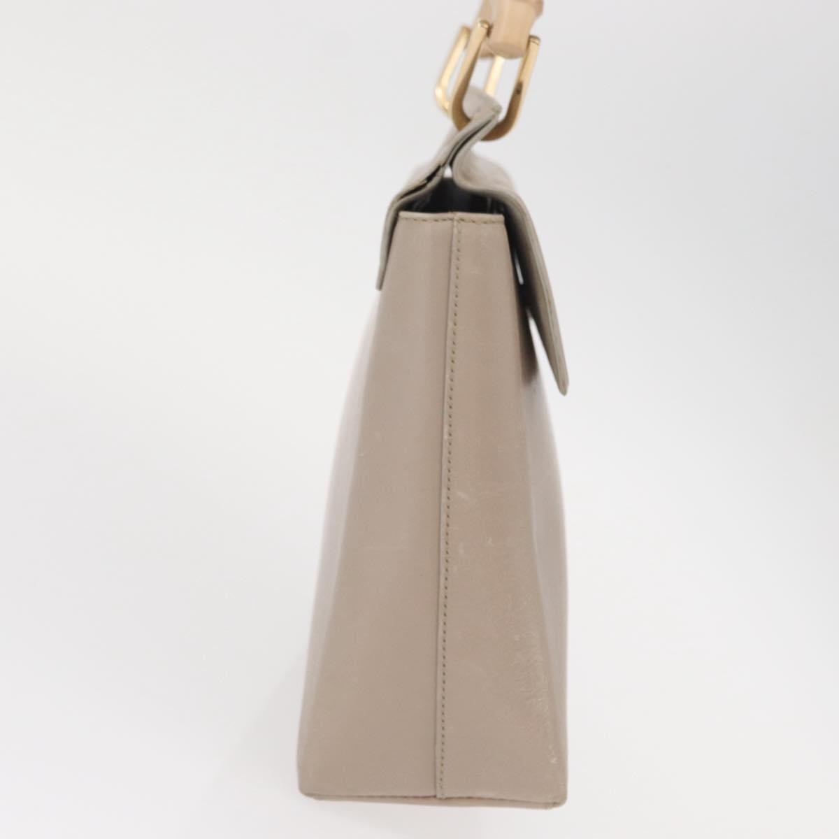 Gucci Vintage Bamboo Handle Bag Leather, BEIGE, LEATHER, Handbag