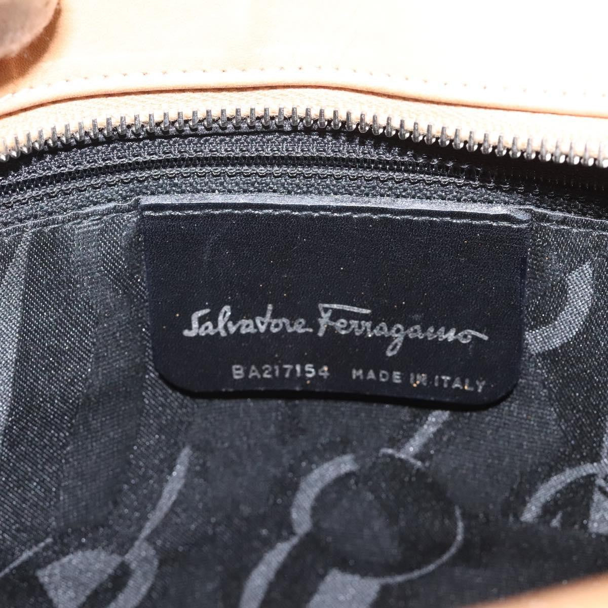Salvatore Ferragamo Gancini Shoulder Bag Leather, BROWN, LEATHER, Shoulder bag