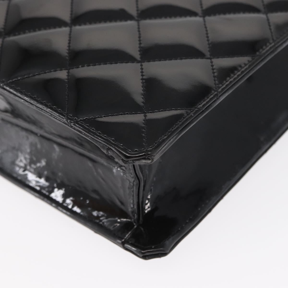 Chanel Chocolate bar tote Leather, BLACK, PATENT_LEATHER, Handbag