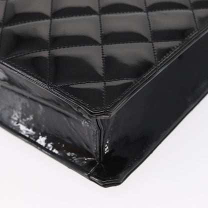 Chanel Chocolate bar tote Leather, BLACK, PATENT_LEATHER, Handbag