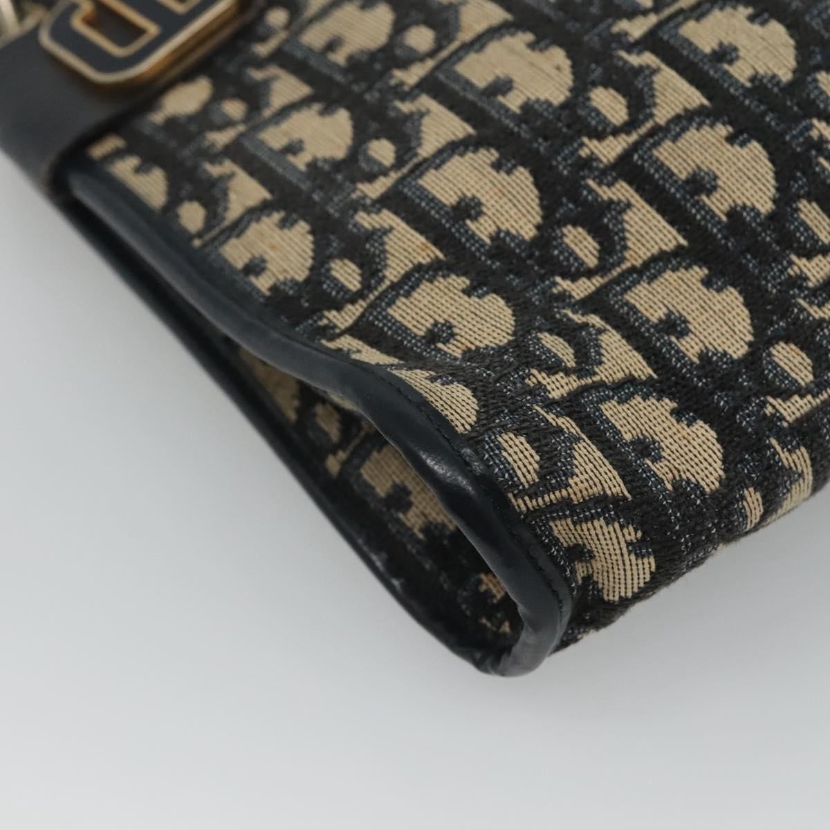 Christian Dior Vintage Trotter Shoulder Bag Canvas, NAVY, CANVAS, Shoulder bag