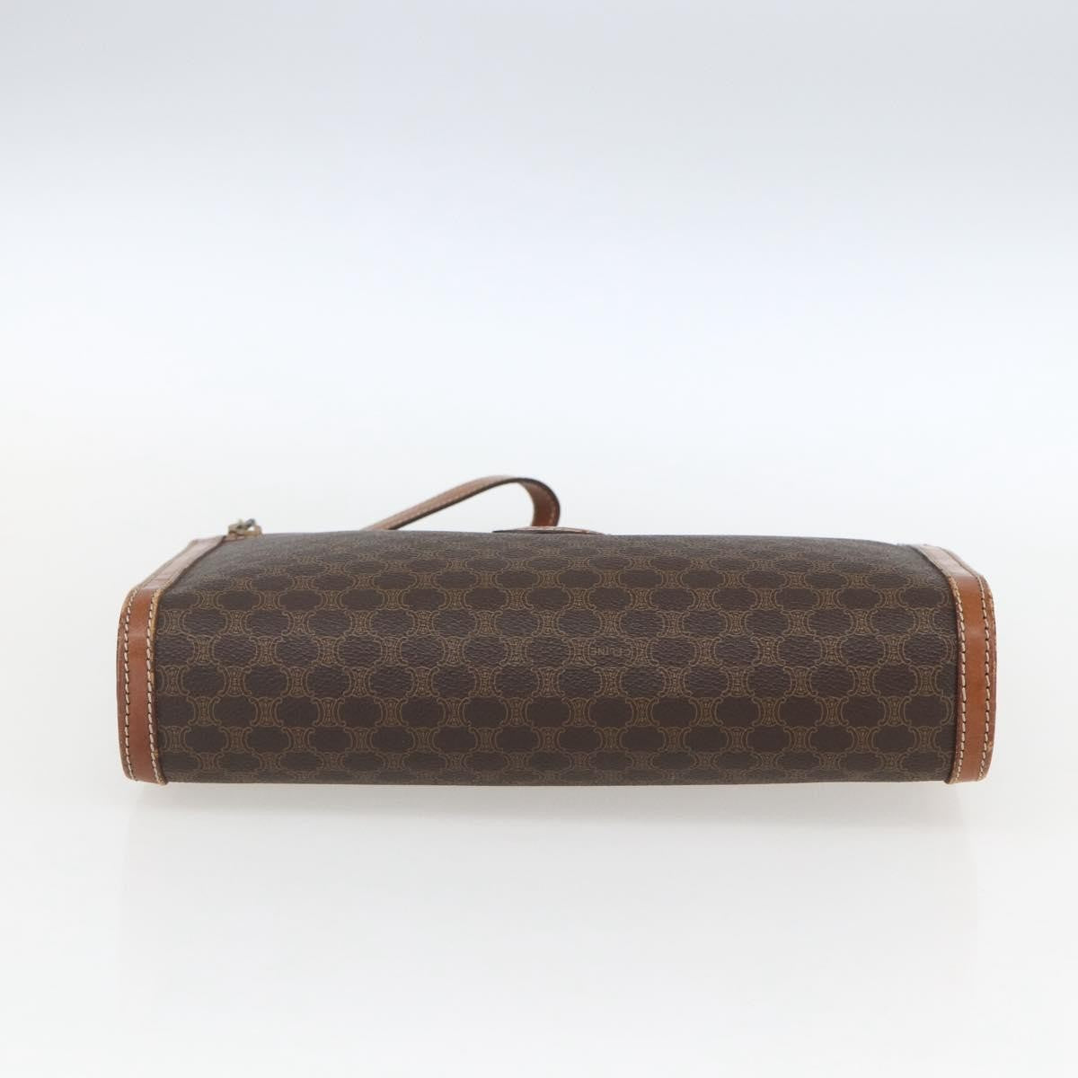 Celine Macadam Pochette Canvas and Leather, BROWN, CANVAS, Clutche & pouche