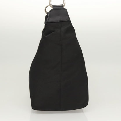 Gucci Vintage Bamboo Hobo Nylon, BLACK, NYLON, Handbag