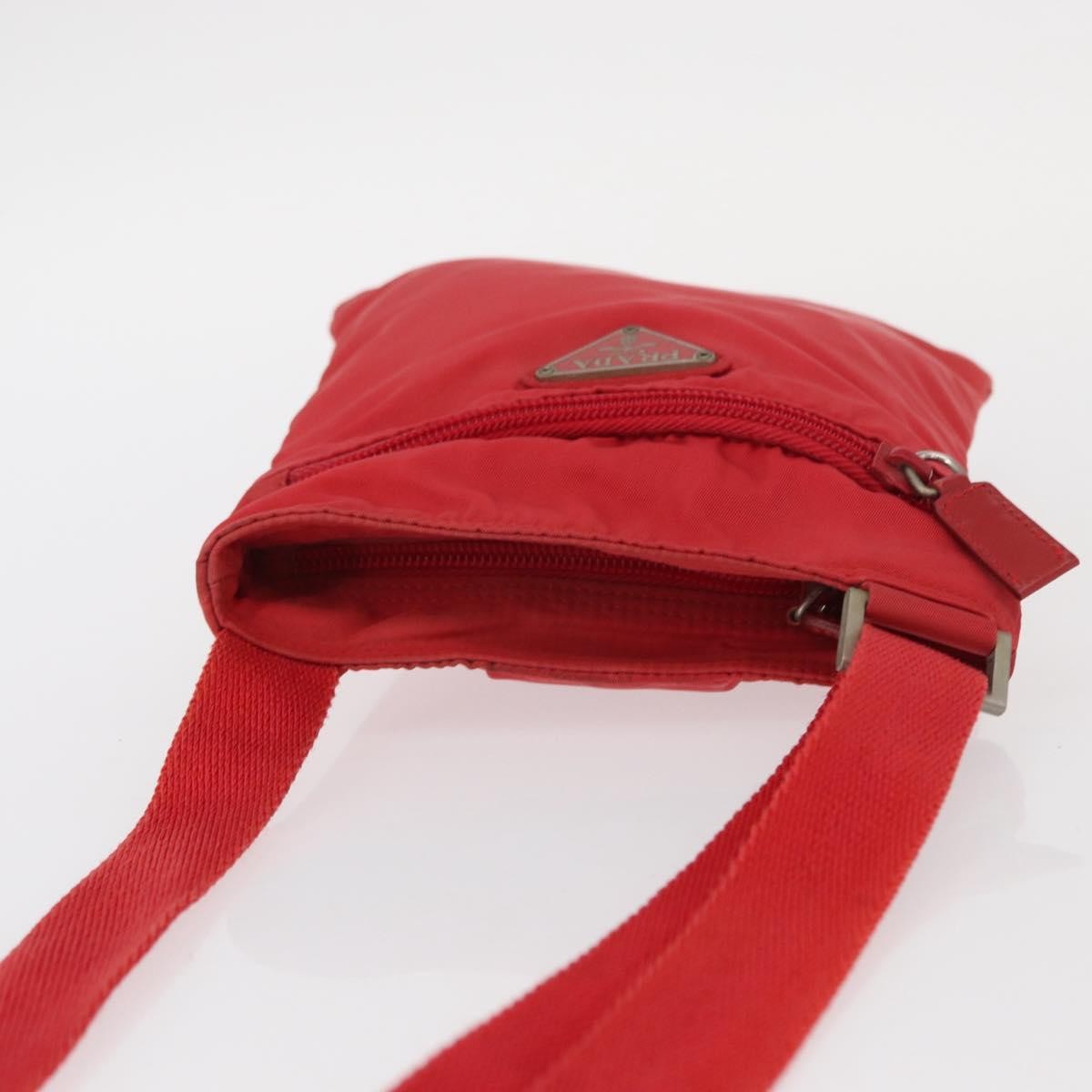 Prada Front Pocket Messenger Bag Tessuto, RED, NYLON, Shoulder bag