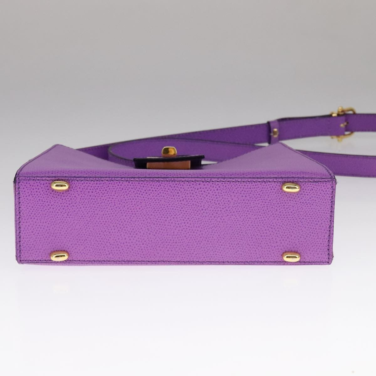 Celine Vintage turn lock shoulder bag Leather, PURPLE, LEATHER, Shoulder bag