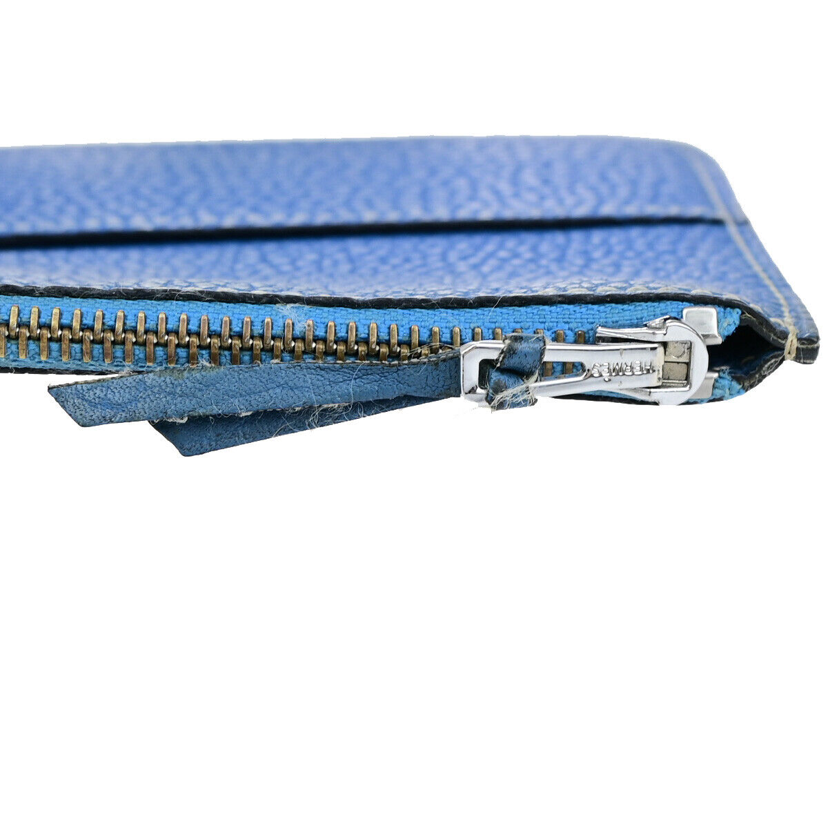 Hermes Bicolor Dogon Duo Combined Wallet Leather, BLUE, LEATHER, Wallets