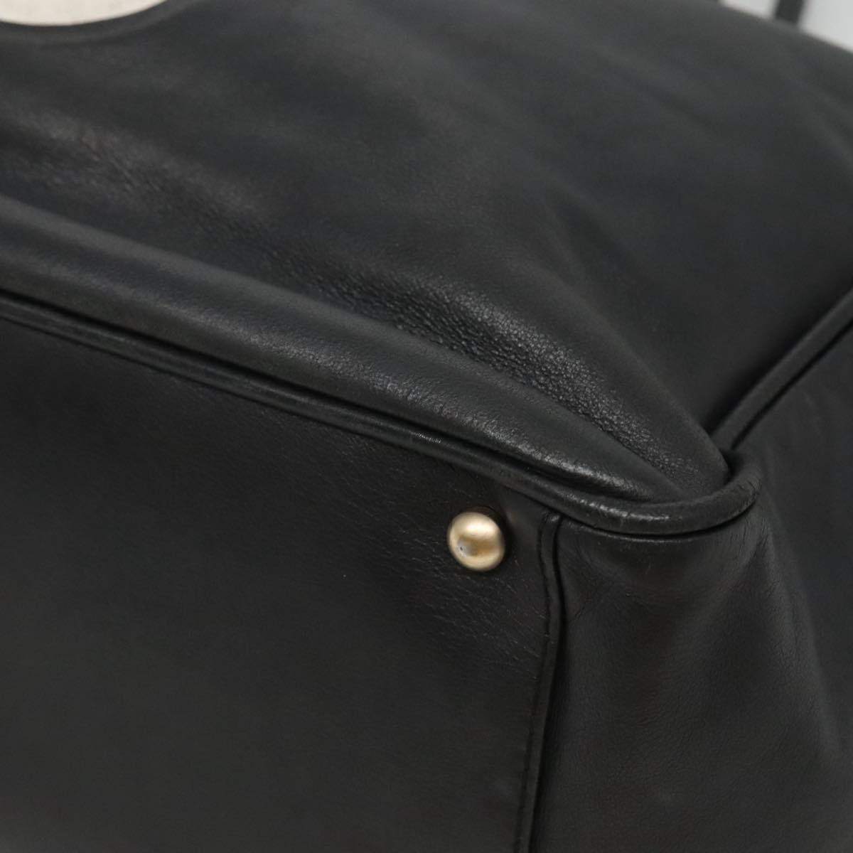Chanel Camellia Tote Leather, BLACK, LEATHER, Tote bag