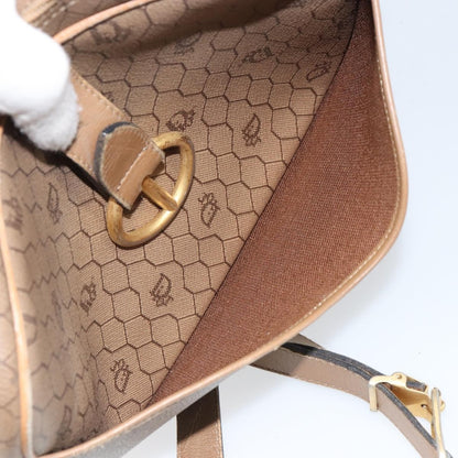 Christian Dior Vintage Honeycomb Shoulder Bag Canvas and Leather, BEIGE, CANVAS, Shoulder bag
