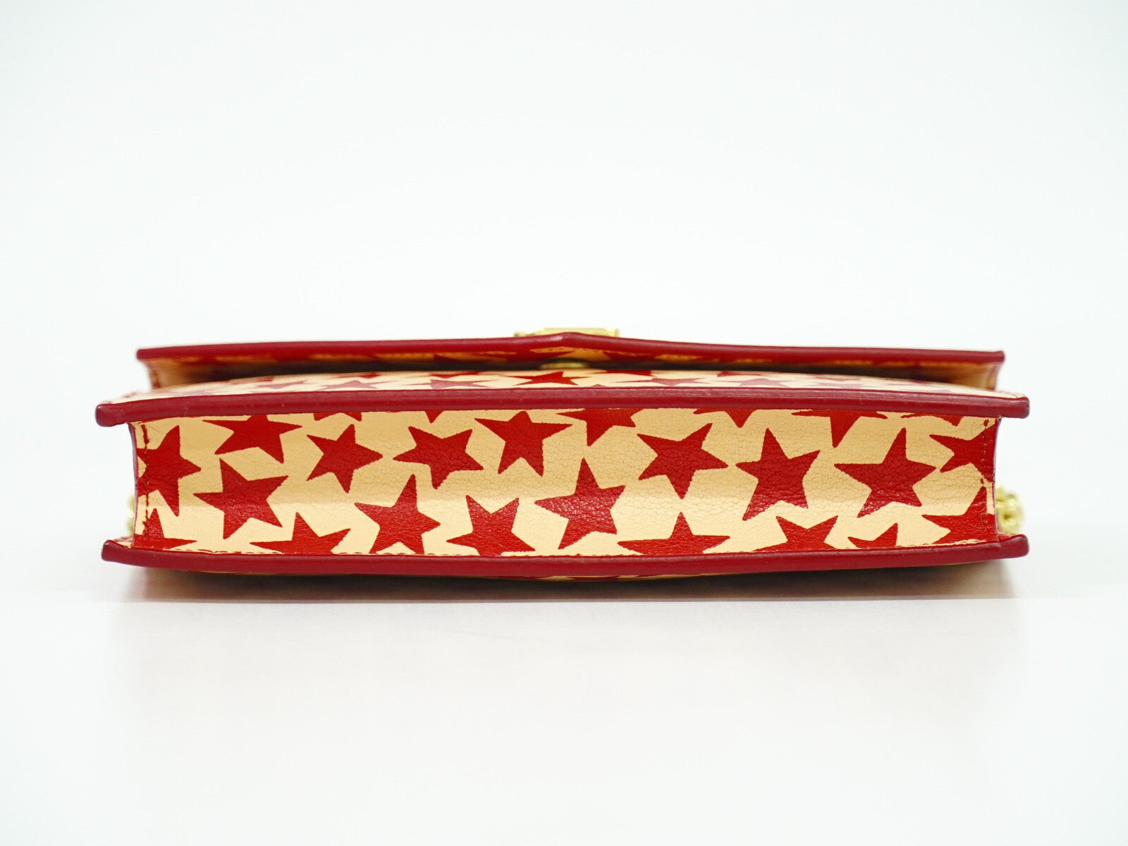 Saint Laurent Star wallet on chain Leather, RED, LEATHER, Wallets