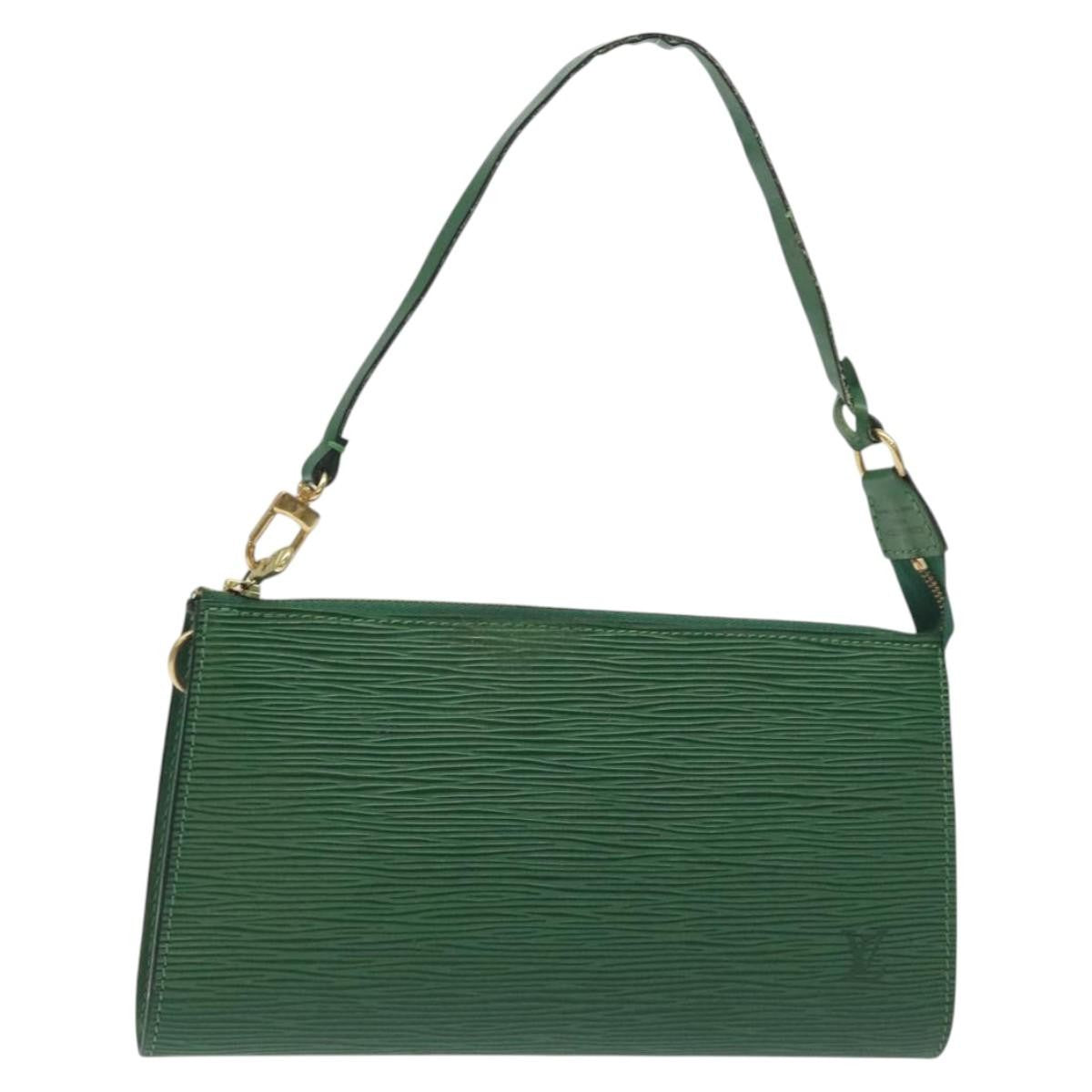 Louis Vuitton Petite Noe Handbag Monogram Canvas, GREEN, LEATHER, Clutche & pouche