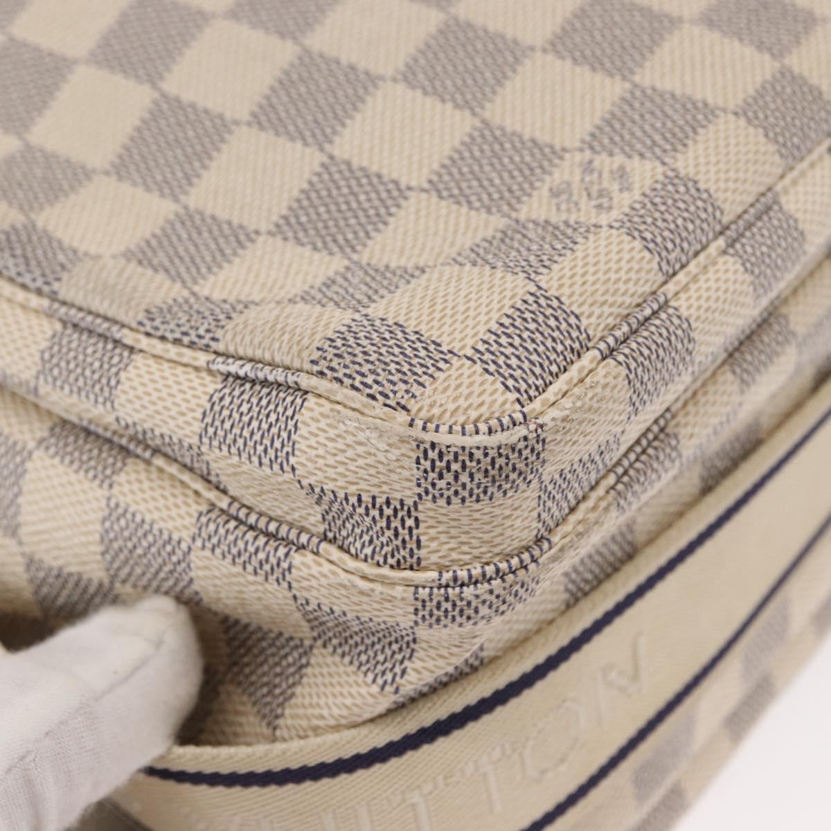 Louis Vuitton Naviglio Handbag Damier, WHITE, CANVAS, Shoulder bag