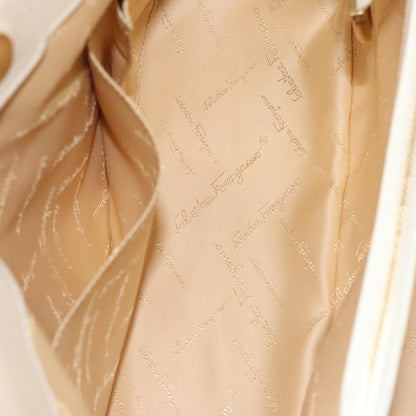 Salvatore Ferragamo Gancini Shoulder Bag Leather, BEIGE, LEATHER, Shoulder bag