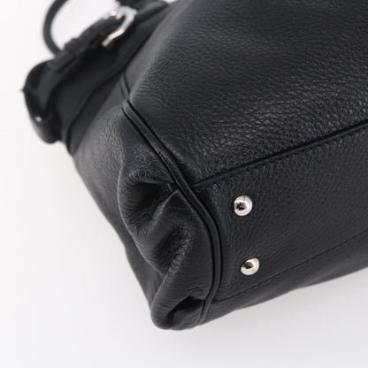 Salvatore Ferragamo Gancini Tote Leather, BLACK, LEATHER, Tote bag