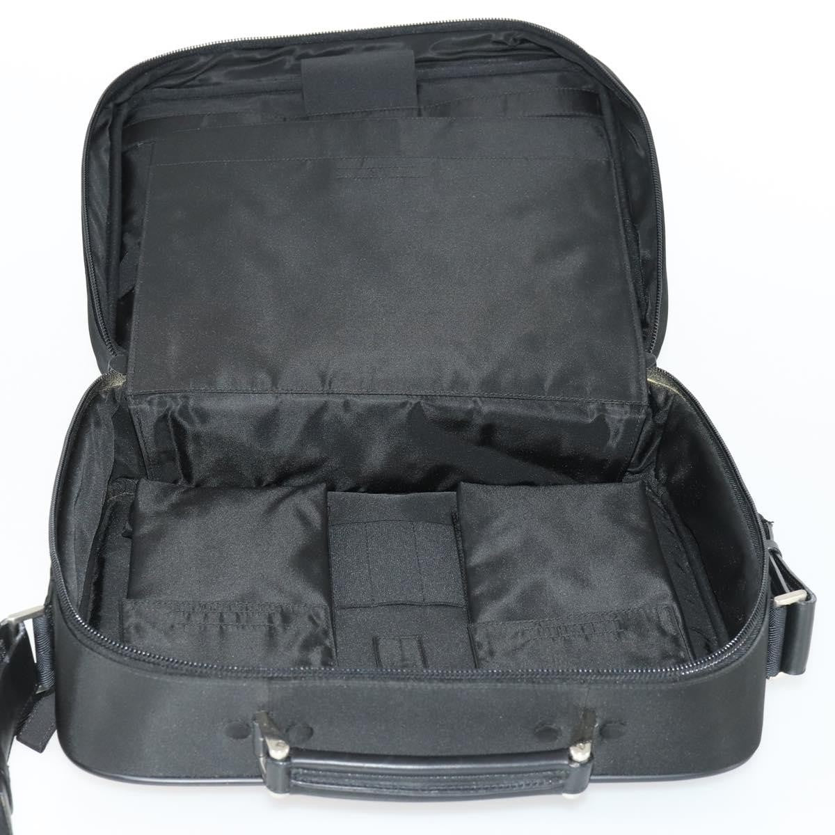 Prada Convertible Front Pocket Briefcase Tessuto with Saffiano Leather, Black, Nylon, Briefcase