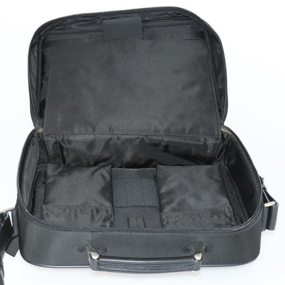 Prada Convertible Front Pocket Briefcase Tessuto with Saffiano Leather, Black, Nylon, Briefcase