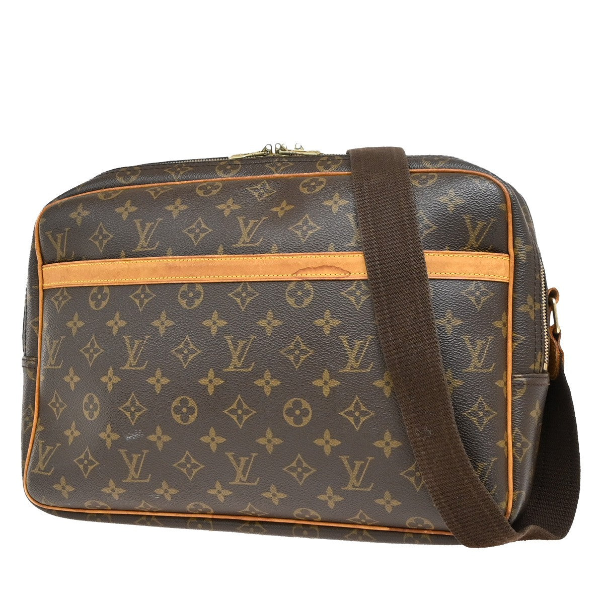 Louis Vuitton Reporter Bag Monogram Canvas, BROWN, CANVAS, Crossbody bag