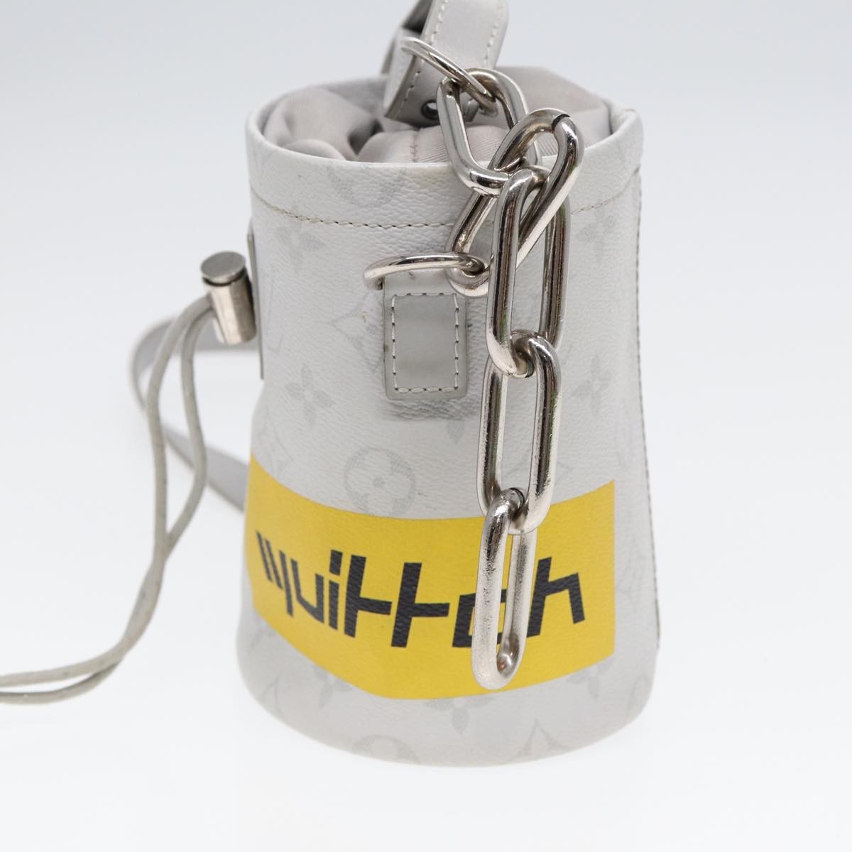 Louis Vuitton Chalk Nano Bag Limited Edition Logo Story Monogram Canvas, GRAY, CANVAS, Handbag