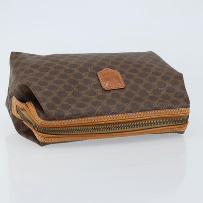 Celine Macadam Pochette Canvas and Leather, Brown, Canvas, Clutch