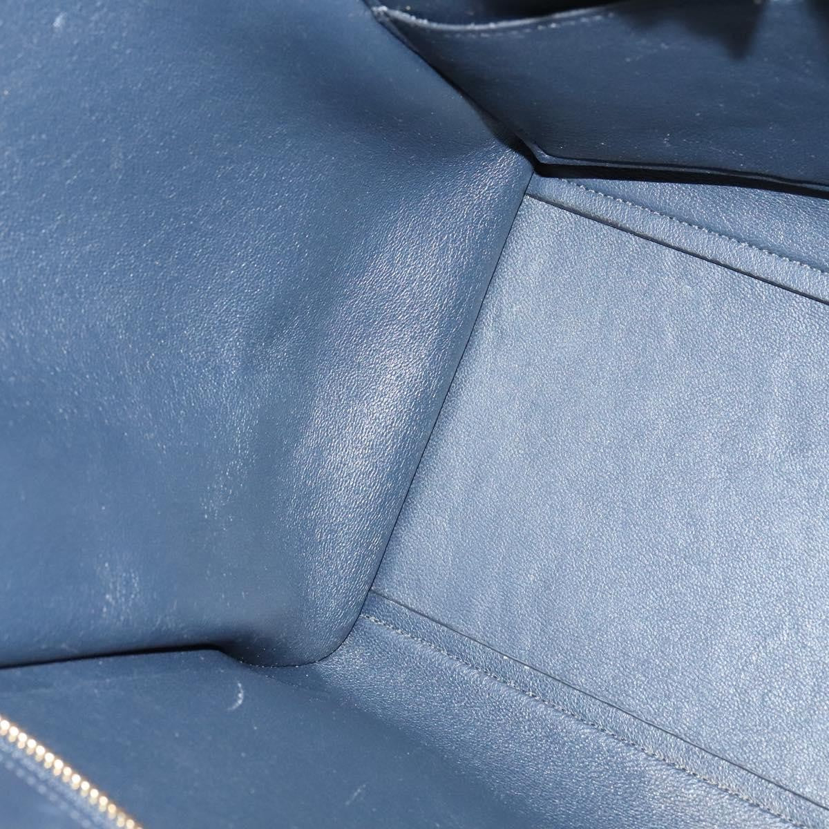 Celine Trapeze Bag Leather with Suede, NAVY, LEATHER, Handbag