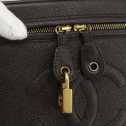Chanel Vintage Timeless Vanity Case Caviar, BROWN, LEATHER, Handbag
