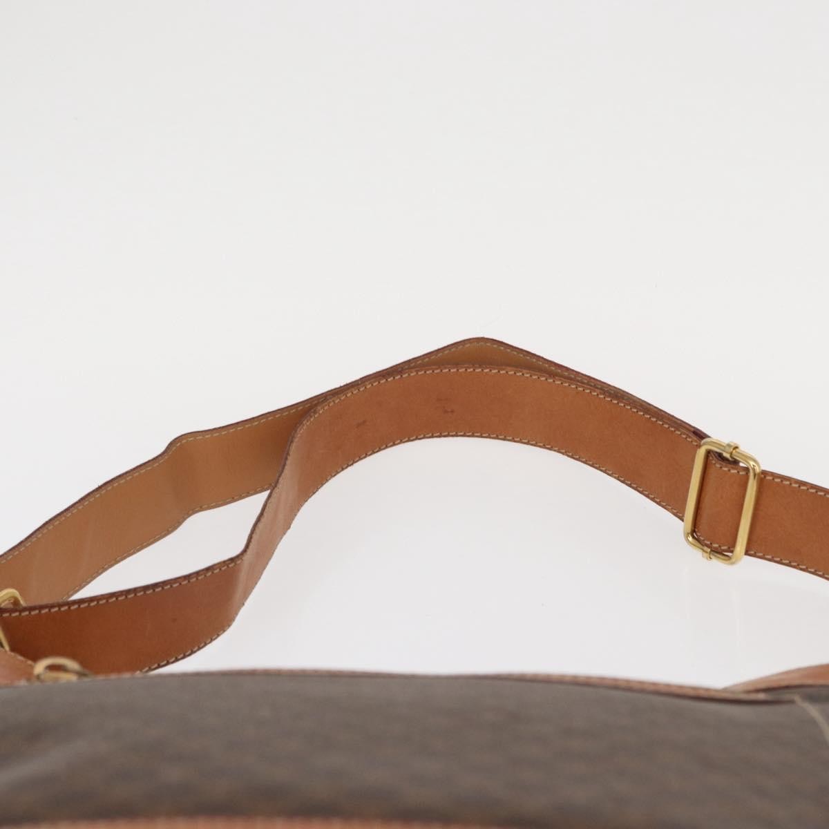 Celine Vintage Macadam Shoulder Bag Canvas and Leather, BROWN, CANVAS, Shoulder bag