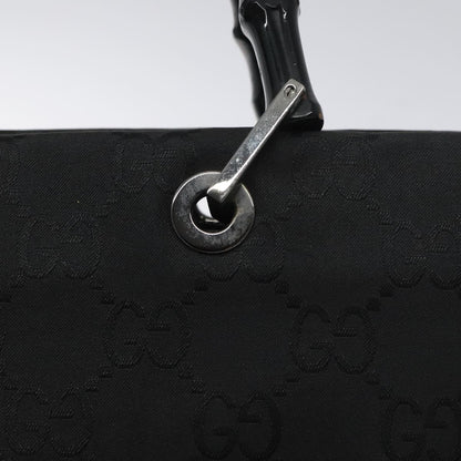 Gucci Vintage Bamboo Handle Tote GG Nylon, BLACK, NYLON, Tote bag