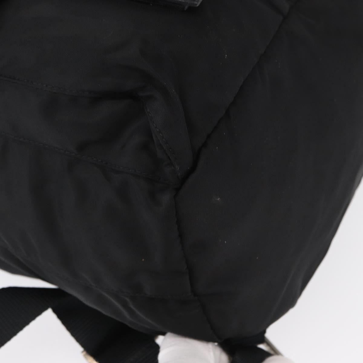Prada Double Front Pocket Backpack Re-Nylon with Leather, BLACK, NYLON, Backpack