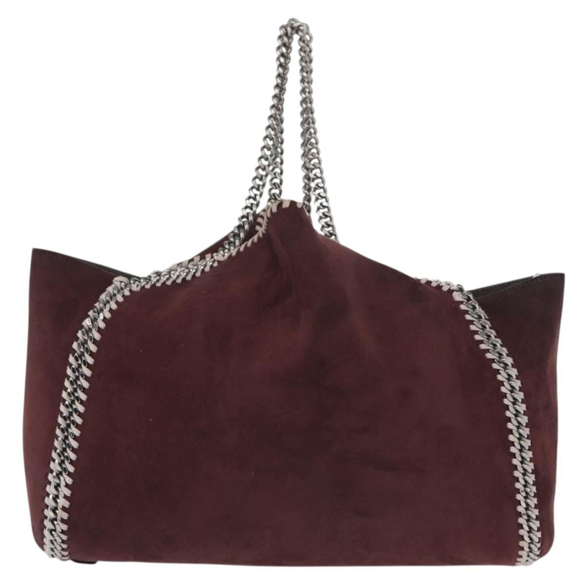Stella McCartney Falabella Reversible Tote Shaggy Deer, BURGUNDY, POLYESTER, Tote bag