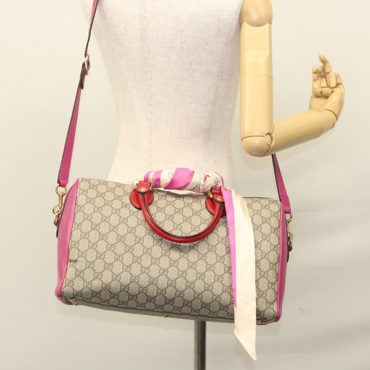 Gucci Convertible Boston Bag Embroidered GG Coated Canvas, BEIGE, CANVAS, Travel bag