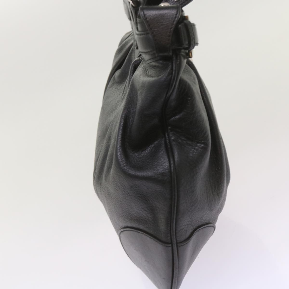 Salvatore Ferragamo Gancini handbag Leather, BLACK, LEATHER, Handbag