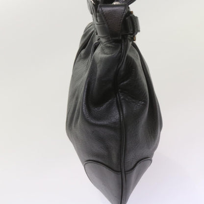 Salvatore Ferragamo Gancini handbag Leather, BLACK, LEATHER, Handbag